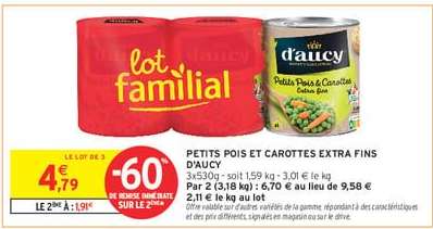 Petits Pois et Carottes Extra Fins d'Aucy