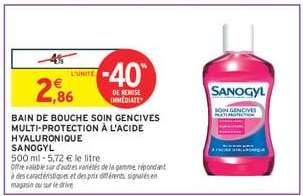 Bain de Bouche Soin Gencives Multi-Protection à l'Acide Hyaluronique Sanogyl