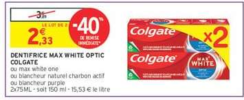 Dentifrice Max White Optic Colgate