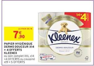 PAPIER HYGIÉNIQUE DERMO DOUCEUR X14 + 4 OFFERTS KLEENEX