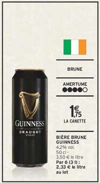 BIÈRE BRUNE 'GUINNESS'