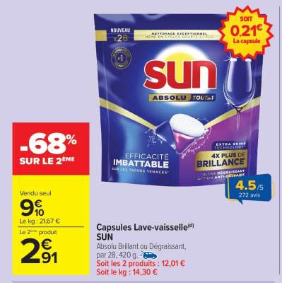Capsules Lave-vaisselle SUN