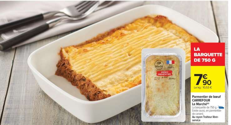 Parmentier de boeuf CARREFOUR La Marché