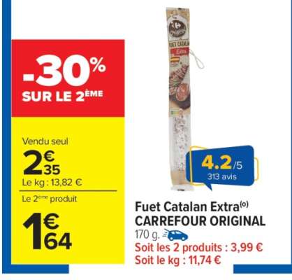 Fuet Catalan Extra CARREFOUR ORIGINAL