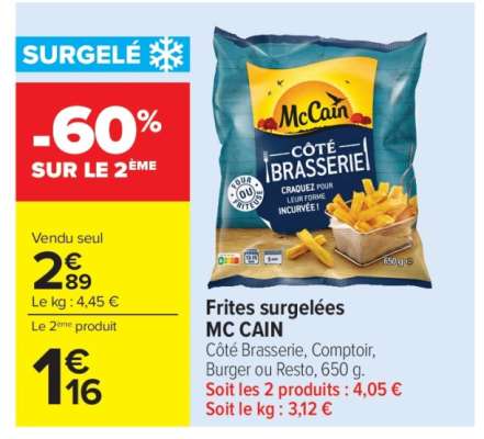 Frites surgelées MC CAIN