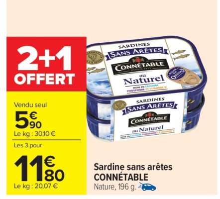Sardine sans arêtes CONNÉTABLE
