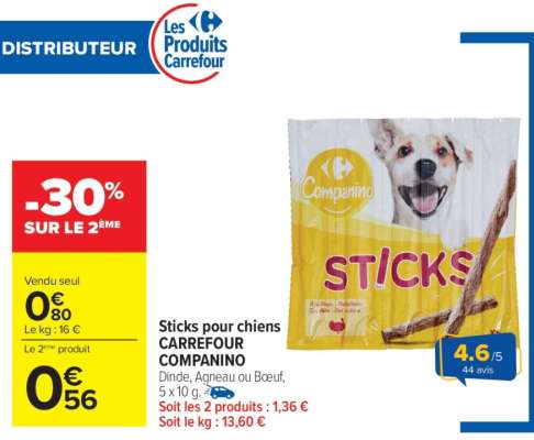 Sticks pour chiens CARREFOUR COMPANINO