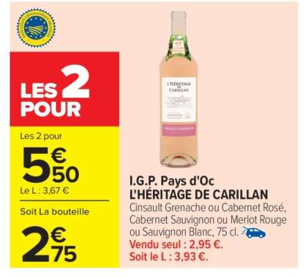 I.G.P. PAYS D'OC L'HÉRITAGE DE CARILLAN