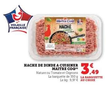 Haché De Dinde À Cuisiner Maître Coq