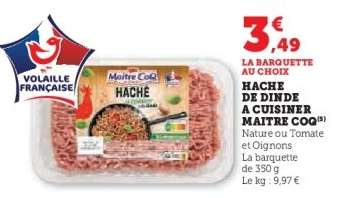 Haché De Dinde À Cuisiner Maître Coq