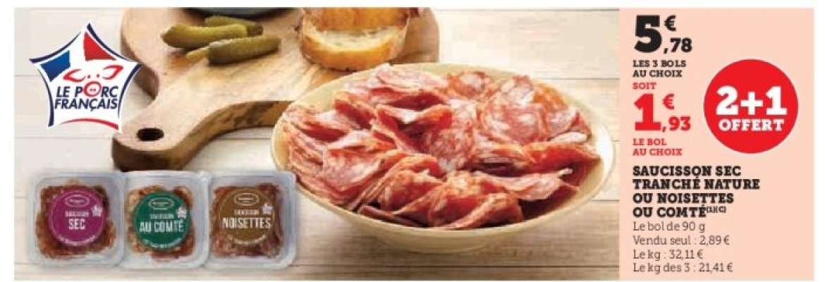 Saucisson sec tranché