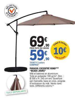 PARASOL EXCENTRÉ ROND "BEAUX JOURS"