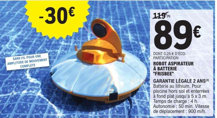 ROBOT ASPIRATEUR À BATTERIE "FRISBEE"