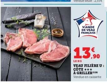 VEAU FILIERE U COTE A GRILLER