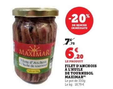 FILET D'ANCHOIS À L'HUILE DE TOURNESOL MAXIMAR