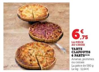 Tarte Clafoutis 6 Parts
