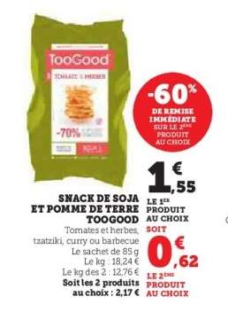 SNACK DE SOJA ET POMME DE TERRE TOOGOOD