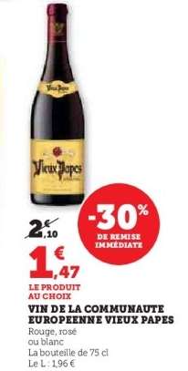 VIN DE LA COMMUNAUTE EUROPEENNE VIEUX PAPES