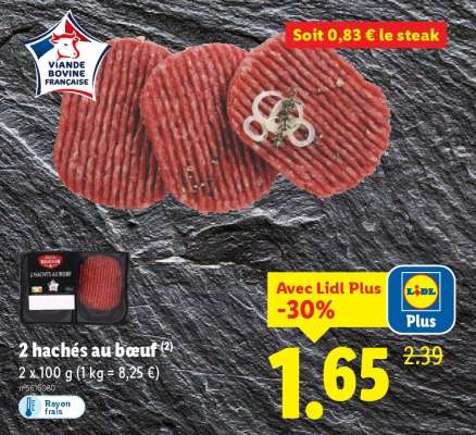 2 hachés au bœuf