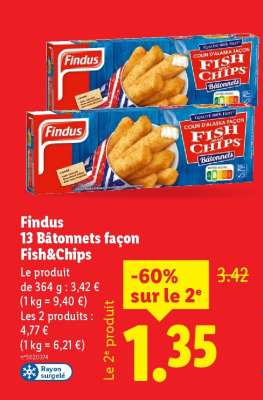 Findus 13 Bâtonnets façon Fish&Chips