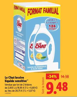Le Chat lessive liquide Sensitive