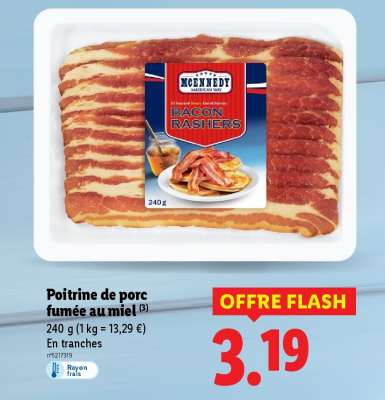 Poitrine de porc fumée au miel