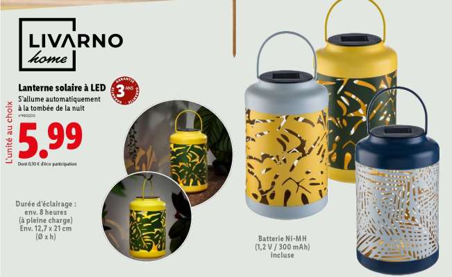 LIVARNO home Lanterne solaire à LED