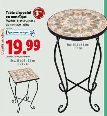 Table d’appoint en mosaïque