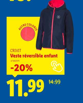 CRIVIT Veste réversible enfant
