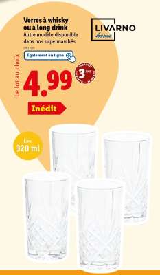 Verres à whisky ou à long drink