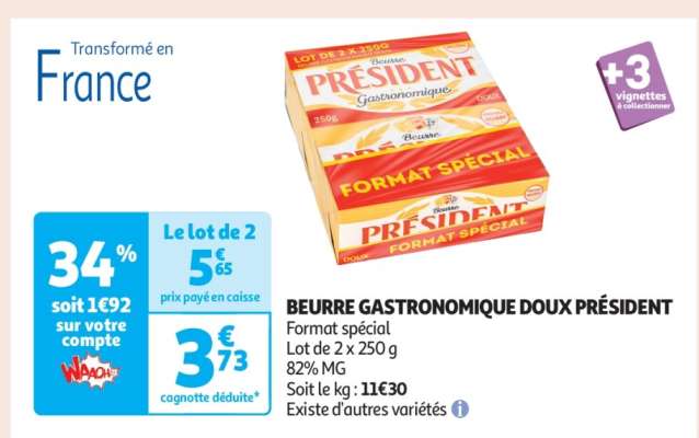 Beurre Gastronomique Doux Président