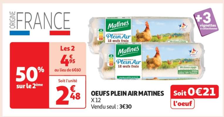 OEUFS PLEIN AIR MATINES X 12