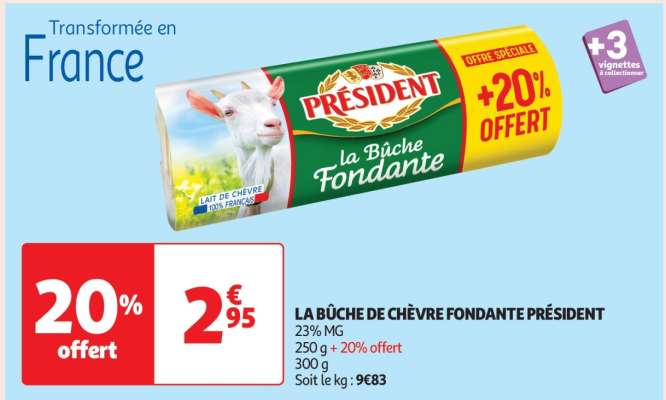 La Bûche De Chèvre Fondante Président