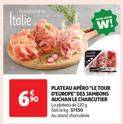 PLATEAU APÉRO "LE TOUR D'EUROPE" DES JAMBONS AUCHAN LE CHARCUTIER