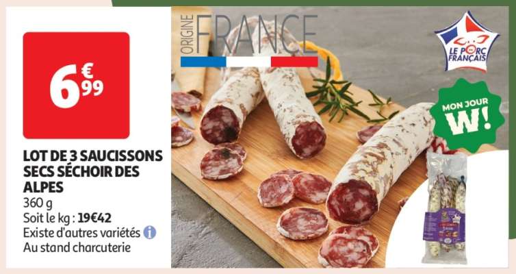 Lot De 3 Saucissons Secs Sechoir Des Alpes