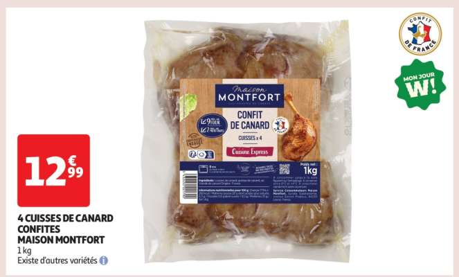 4 Cuisses de Canard Confites 'Maison Montfort'