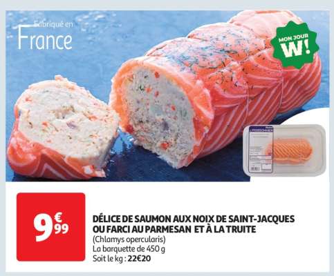 Délice De Saumon Aux Noix De Saint-Jacques Ou Farci Au Parmesan Et À La Truite