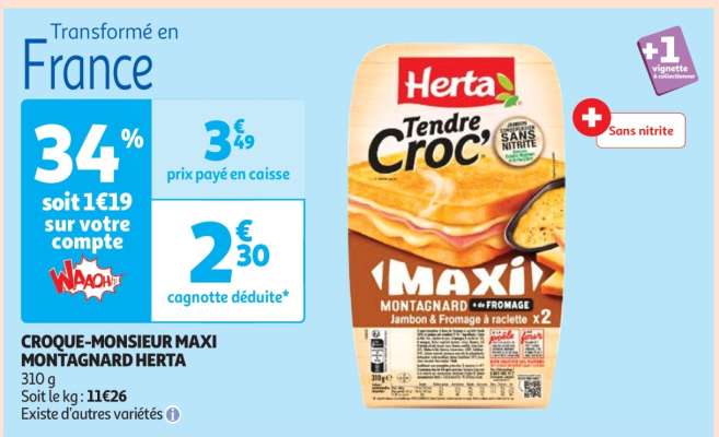 CROQUE-MONSIEUR MAXI MONTAGNARD HERTA