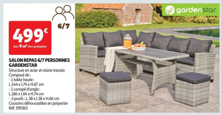 SALON REPAS 6/7 PERSONNES GARDENSTAR