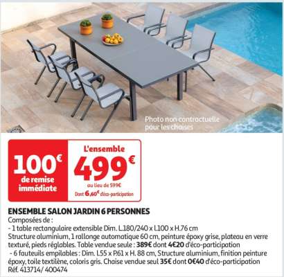 ENSEMBLE SALON JARDIN 6 PERSONNES