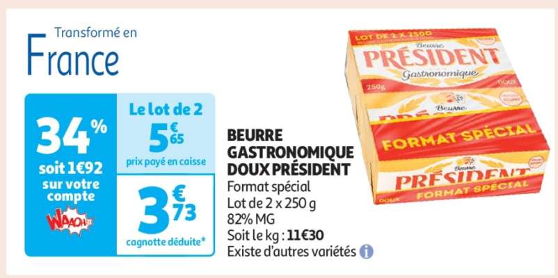 Beurre Gastronomique Doux Président