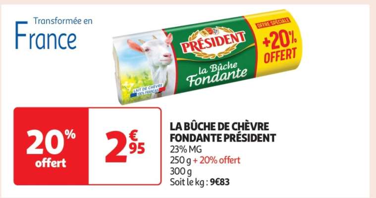 La Bûche De Chèvre Fondante Président