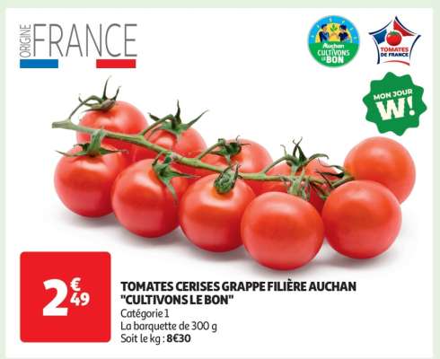 Tomates Cerises Grappe Filière Auchan "Cultivons Le Bon"