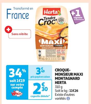 CROQUE-MONSIEUR MAXI MONTAGNARD HERTA