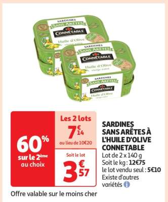Sardines Sans Arêtes À L'huile D'olive Connetable