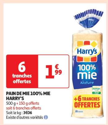 PAIN DE MIE 100% MIE HARRY'S