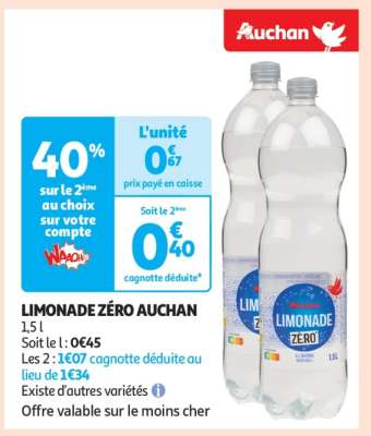 Limonade Zéro Auchan