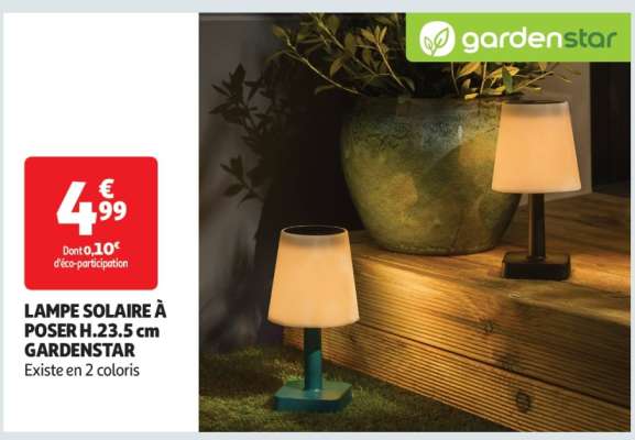 LAMPE SOLAIRE À POSER H.23.5 cm GARDENSTAR