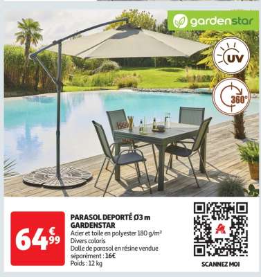 PARASOL DÉPORTÉ Ø3 m GARDENSTAR