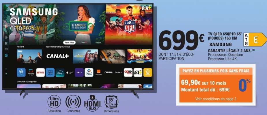 TV QLED 65Q5ED 65" (pouces) 163 cm SAMSUNG